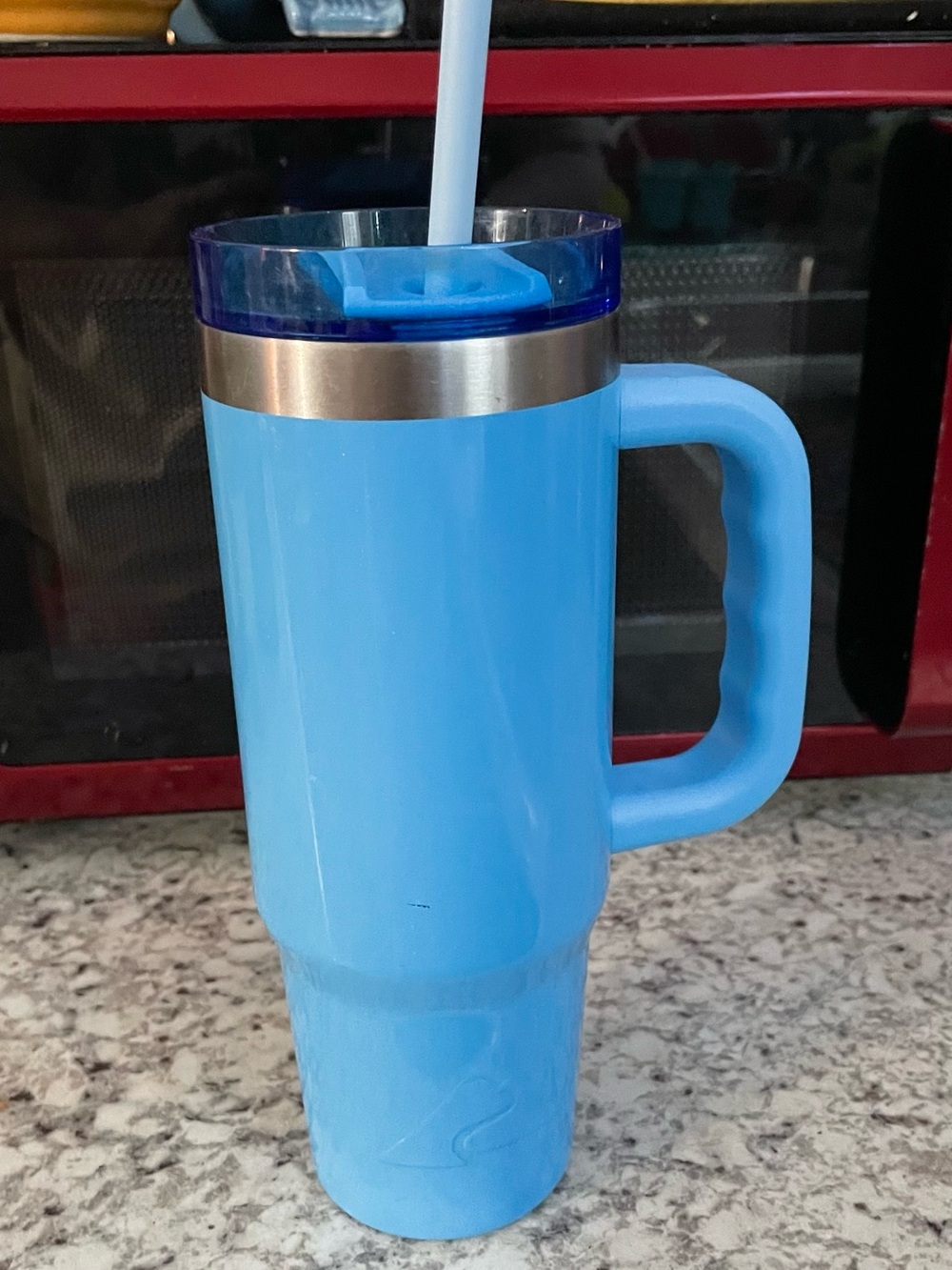 Ozark Trail Blue Insulated Travel Tumbler with Handle and Straw